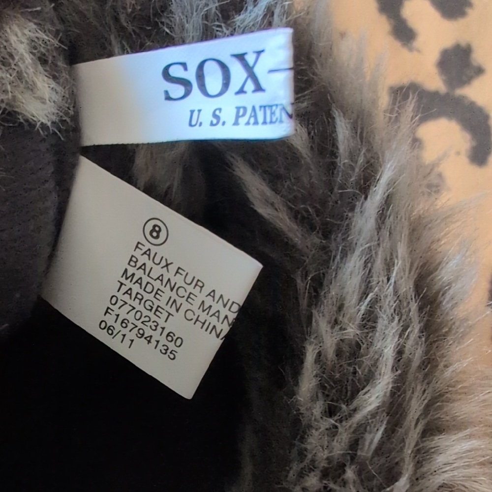 Target Faux Fur Slip-On Clogs in Gray and Black - Picture 4 of 4
